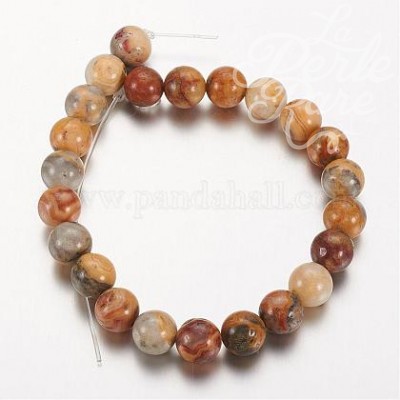 Ronde 8 - Agate folle naturelle couleur mixte (10 pces)