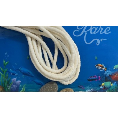 Perles Heishi - Blanc (5 g ~100 pces)