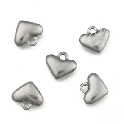 Pendentifs "Coeur soufflé"- Argenté (1 pce)