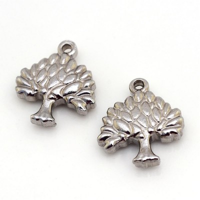 Pendentif - Cœur avec strass argent antique (1 pce)