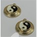 Pendentif en émail, plaqué en alliage d'or clair avec Yin Yang  (1 pce)