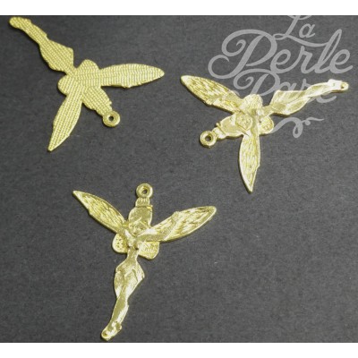 Pendentif fée Halloween en alliage de style tibétain. Sans plomb et sans cadmium - Doré (1 pce)