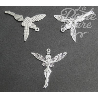 Pendentif fée Halloween en alliage de style tibétain - Argent antique - (1 pce)