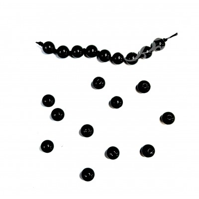 Ronde 6 - Onyx noir naturel  (10 pces)