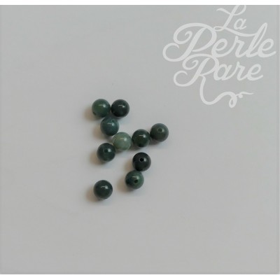 Ronde 6 - Agate Mousse naturelle  - (10 pièces)