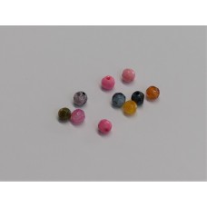 Perles Agate Feu crépitent, facette, ronde, teinte - 10 pièces