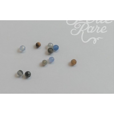 Perles d' Agate naturelle, teinte et chauffée, taillées à facettes - 10 pièces