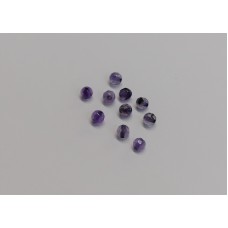 Perles d' Agate naturelle, teinte et chauffée, Rondes et taillées à facettes - Indigo - 10 pièces