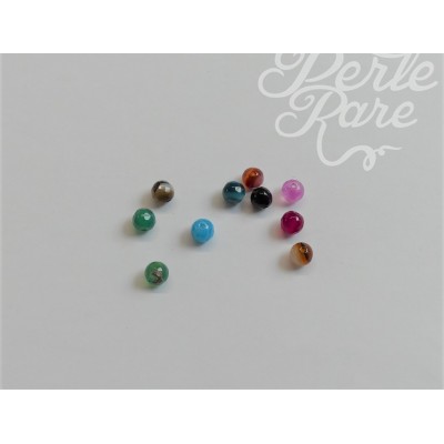 Perles en Agate naturelle à rayures et à bandes - 10 pièces