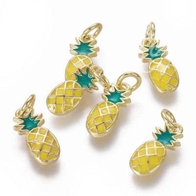 Breloque "Ananas"  - Or - jaune ( 1pce )