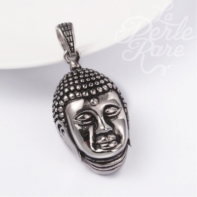 Pendentif - Tête de Bouddha argent antique