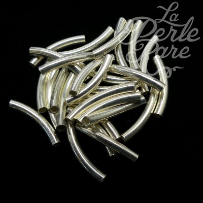 Tube courbé  Argent Sterling (1 pièce)