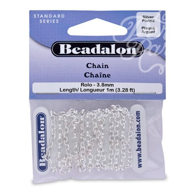 Chaîne Rolo plaqué argent 1 mètre  (1 pce)
