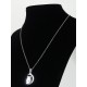 Collier avec pendentif en acier inoxydable, Halloween, hibou avec lune, métallisé (1 pce)
