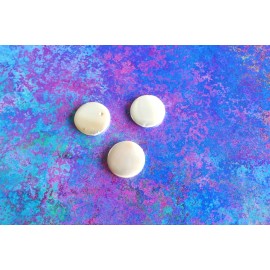 Perle de coquille   Blanc - 3 pces