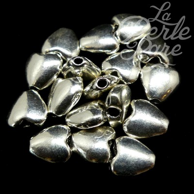 Perle Cœur Argent Sterling 7 x 3 mm (la pièce)