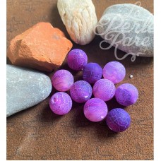 Ronde 10 - Agate naturelle craquelée pourpre Grade A (5 pces)