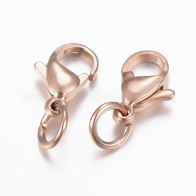 Fermoirs mousquetons en acier inoxydable or rose