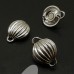 Fermoir - Aimant Ovale Strié - Blanc argenté - Rhodium - 1 pce
