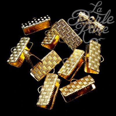 Fermoir - À clipser plaqué or 17 x 10 mm (2 pces)