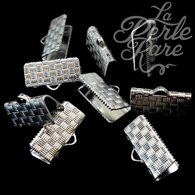 Fermoir - À clipser plaqué argent 17 x 10 mm (2 pces)