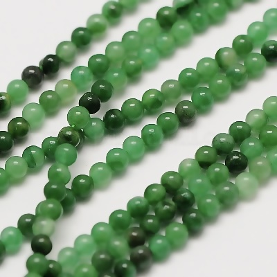 Perles naturelles ronde Vert jade 3 mm 