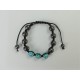 Bracelet avec perles en hématite synthétique et strass (1 pce)
