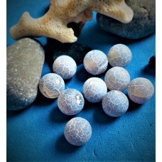 Ronde 10 - Agate naturelle givrée gris clair (5 pces)