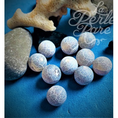 Ronde 10 - Agate naturelle givrée gris clair (5 pces)