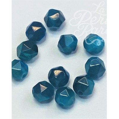 Perles d'œil de tigre naturel, taillées à facettes - (10 pces)