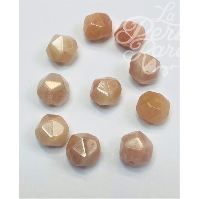 Perles de pierre de soleil naturelles à facettes - (10 pces)