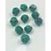 Perles de malachite synthétique, taillées à facettes - (10 pces)