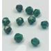 Perles de malachite synthétique, taillées à facettes - (10 pces)