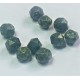 Perles de pierre de serpentine naturelle, taillées à facettes - (10pces)