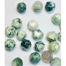 Perles d'agate d'arbre naturel, taillées à facettes - (10 pces)