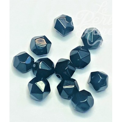 Perles d'onyx noir naturel, taillées et à facettes - (10 pces)