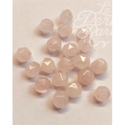 Perles de quartz rose naturel, taillées à facettes - (10 pces)