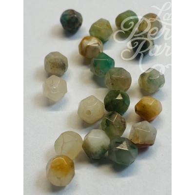 Perles de chrysoprase naturelle, taillées à facettes - (10 pces)