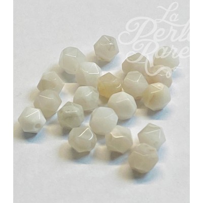 Perles d'agate folle naturelle, taillées à facettes - (10 pces)