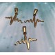 Pendentif - battement de coeur, couleur or (1 pce)