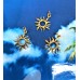 Pendentif éclipse solaire en acier inoxydable, soleil (1 pce)