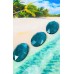 Cabochon ovale en verre facetté Emeraude (2pces)