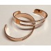Bracelet manchette avec deux rangées de trous en plaqué Or rose (1 pièce)