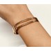 Bracelet manchette avec deux rangées de trous en plaqué Or rose (1 pièce)