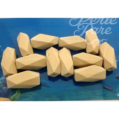 Perles  en bois allongée 40 mm (2pces)