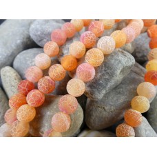 Ronde 8 - Agate Naturelle Craquelée Orange (10 pces)