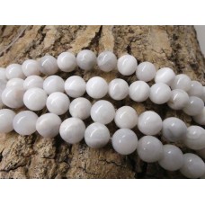 Ronde 8 - Agate naturelle fou blanc (10 pces)