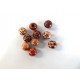 Perle de bois naturel imprimée, couleurs mixtes - (5 pces)