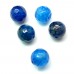 Ronde 10 - Agate naturelle teint facette bleu canard (5 pces)