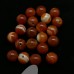 Ronde 8 - Agate naturelle rayée orange-rouge (10 pces)